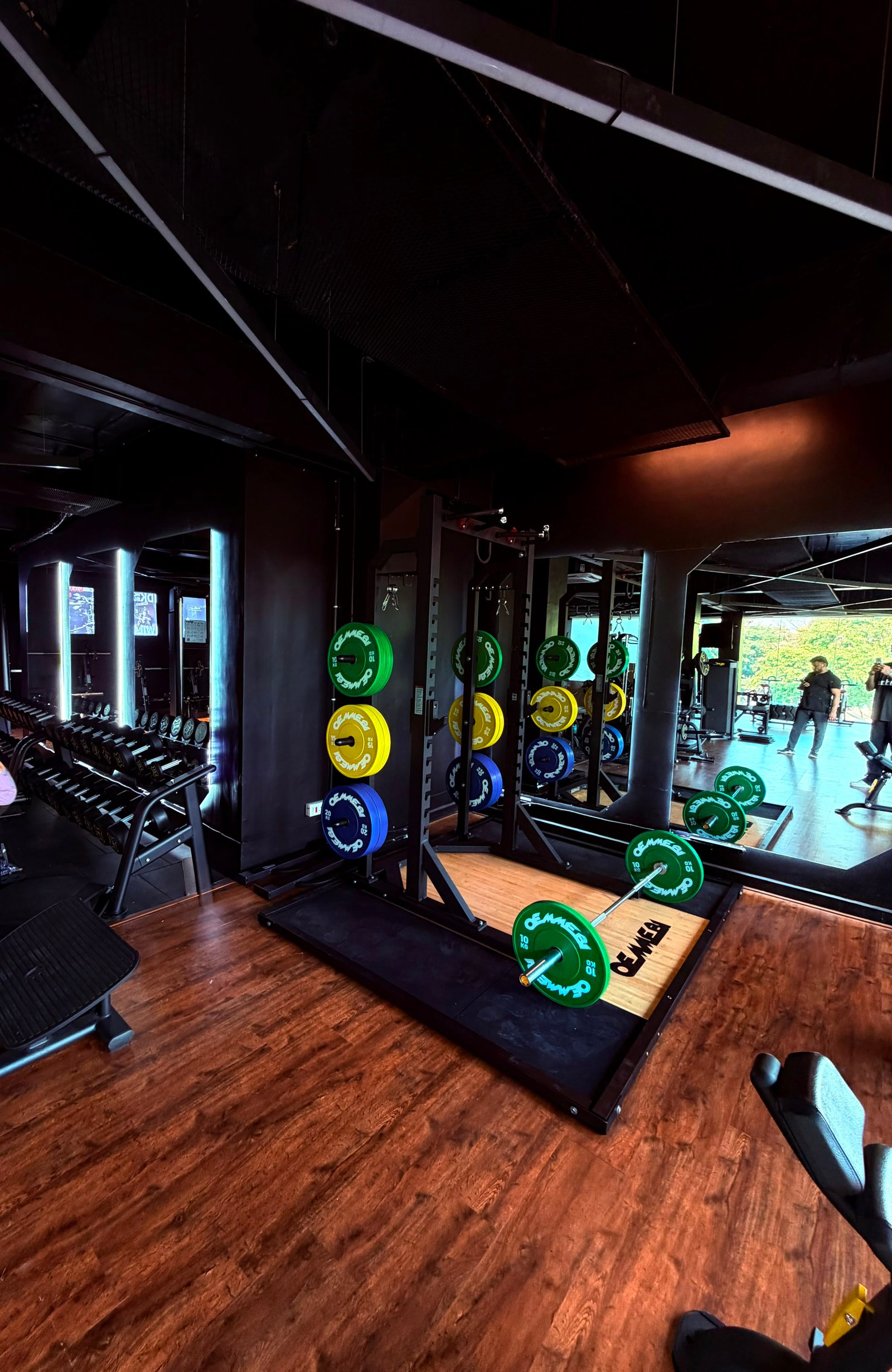 RushX Olympic Power Rack and Bumper Plates